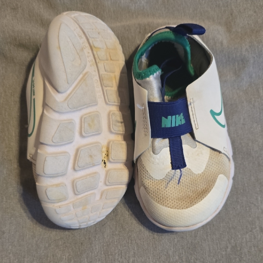 Nike Kids' White and Green Shoes
